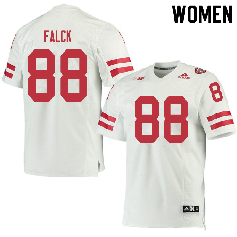 Women #88 Levi Falck Nebraska Cornhuskers College Football Jerseys Sale-White - Click Image to Close